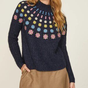 Boden Fluffy Embroidered Sweater